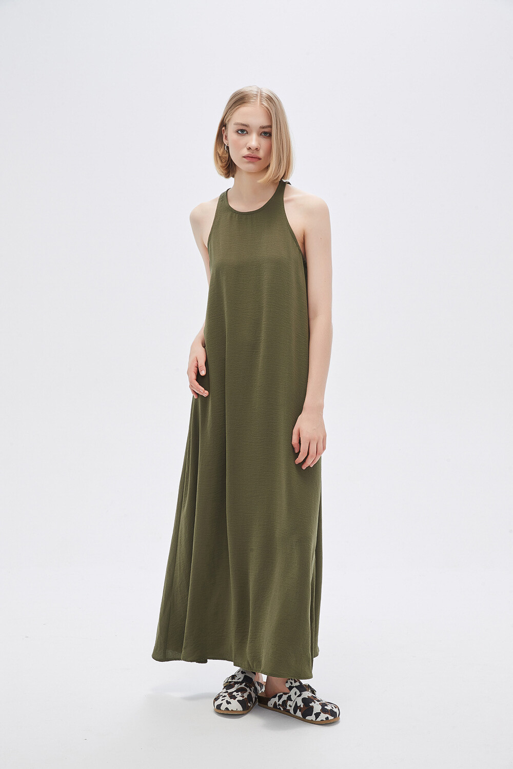 Vestido Albareda Verde Oliva Oscuro