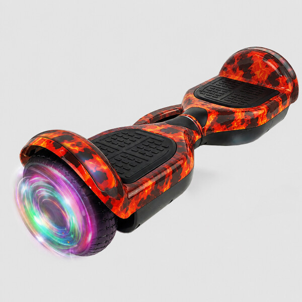 Skate Patineta Eléctrica 6.5" Con Música + Luces Led AZUL/ROJO