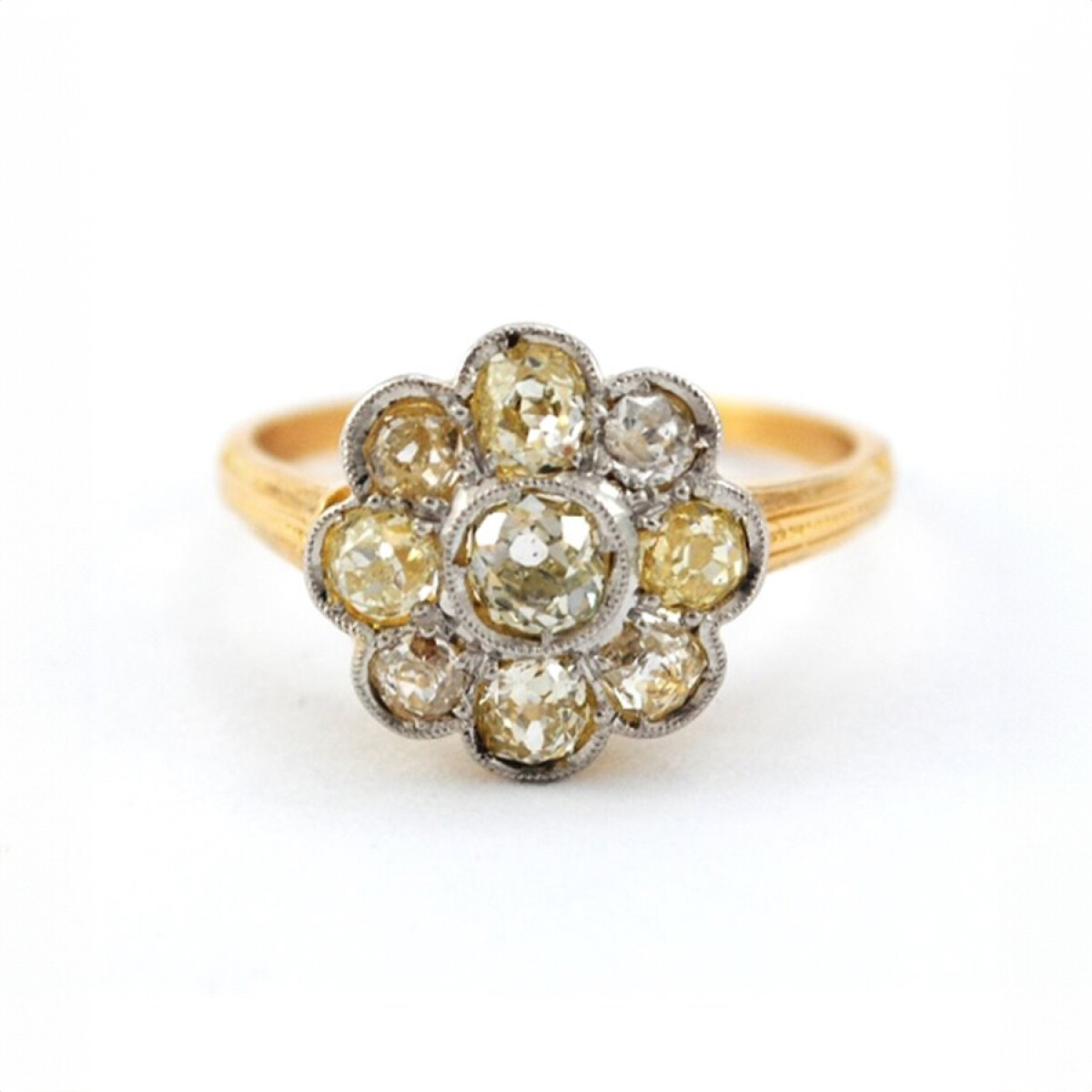 Anillo Antiguo Oro 18K Con Brillantes 