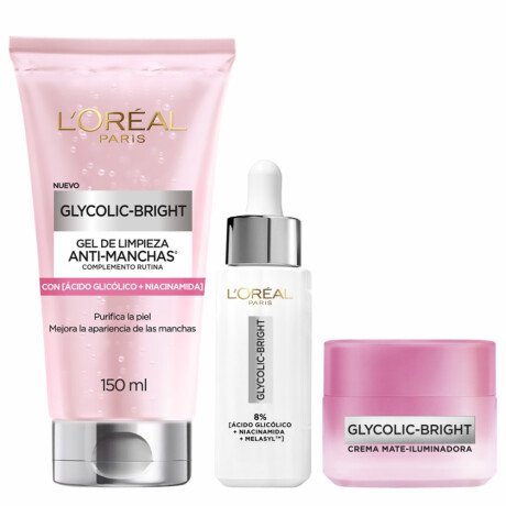 Pack L'Oréal Paris Glycolic Bright Rutina Iluminadora Pack L'Oréal Paris Glycolic Bright Rutina Iluminadora