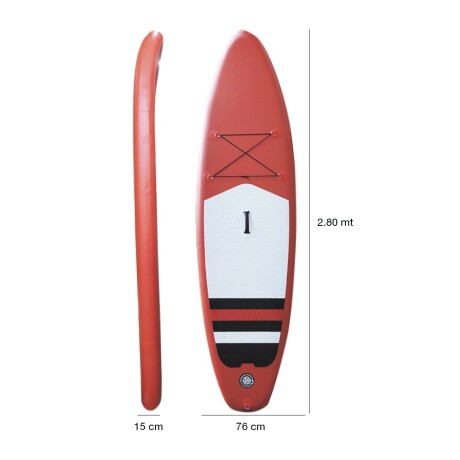 Tabla Stand Up Paddle Sup 280 + Remo + Inflador + Bolso Rojo