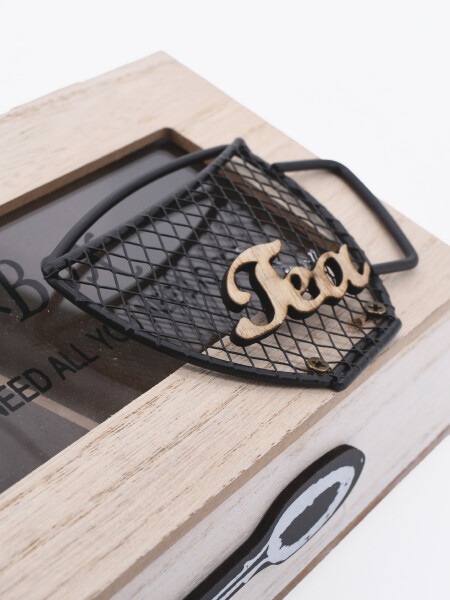 CAJA PARA TÉ 2 DIVISIONES BEIGE