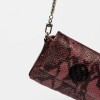Mini Bag Bloom En Cuero Grabado Snake Metalizado Bordeaux