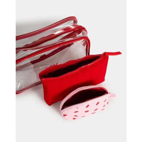 Set De Portacosméticos Rojo Medio