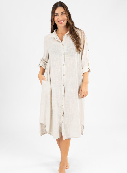 Camisola larga toscana Beige