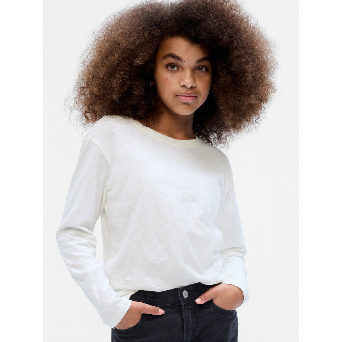 LS POCKET TEE - NEW OFF WHITE 