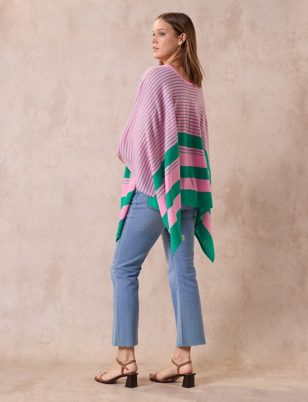 Poncho Lineas ROSA/MULTI