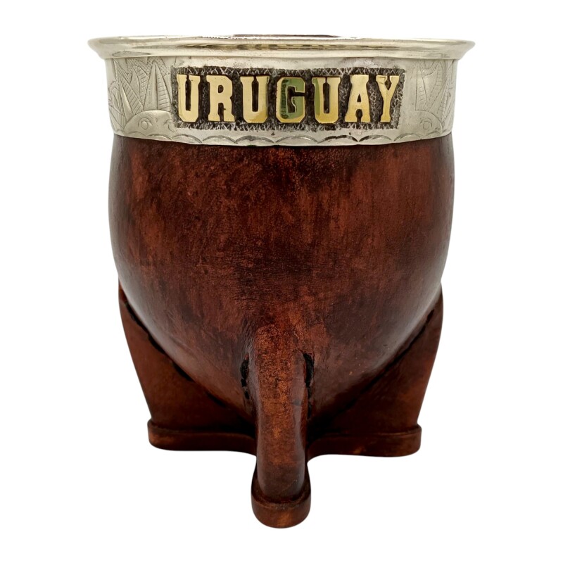 Mate Imperial URUGUAY con apliques en bronce - ALPACA - 32 marrónuniforme