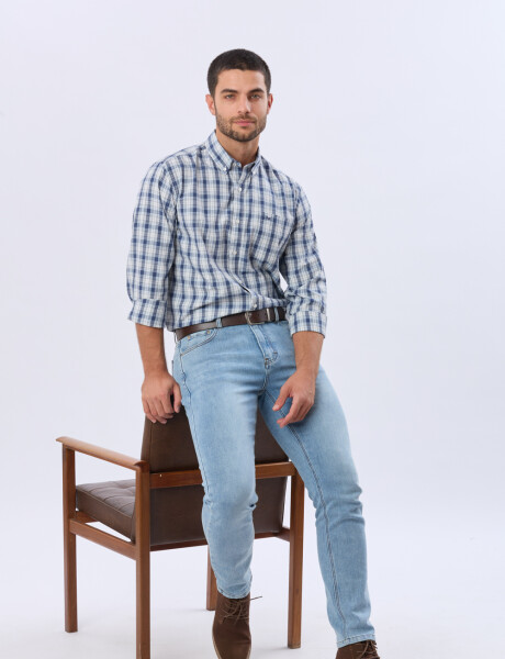 PANTALÓN DE JEAN SKINNY Celeste