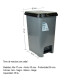 Tarro de residuos 25L con pedal GRIS