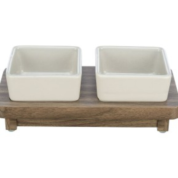 CITYSTYLE BOWL SET, CERAMIC/MDF, 2 × 0.2 L/10 × 10 CM/24 × 4 × 12 CM, GREY/BROWN CITYSTYLE BOWL SET, CERAMIC/MDF, 2 × 0.2 L/10 × 10 CM/24 × 4 × 12 CM, GREY/BROWN