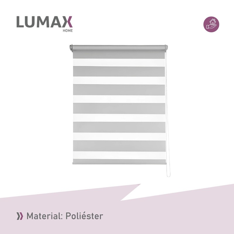 Cortina Roller Zebra Simple Lumax 1.6 X 2.1m Gran Calidad Gris