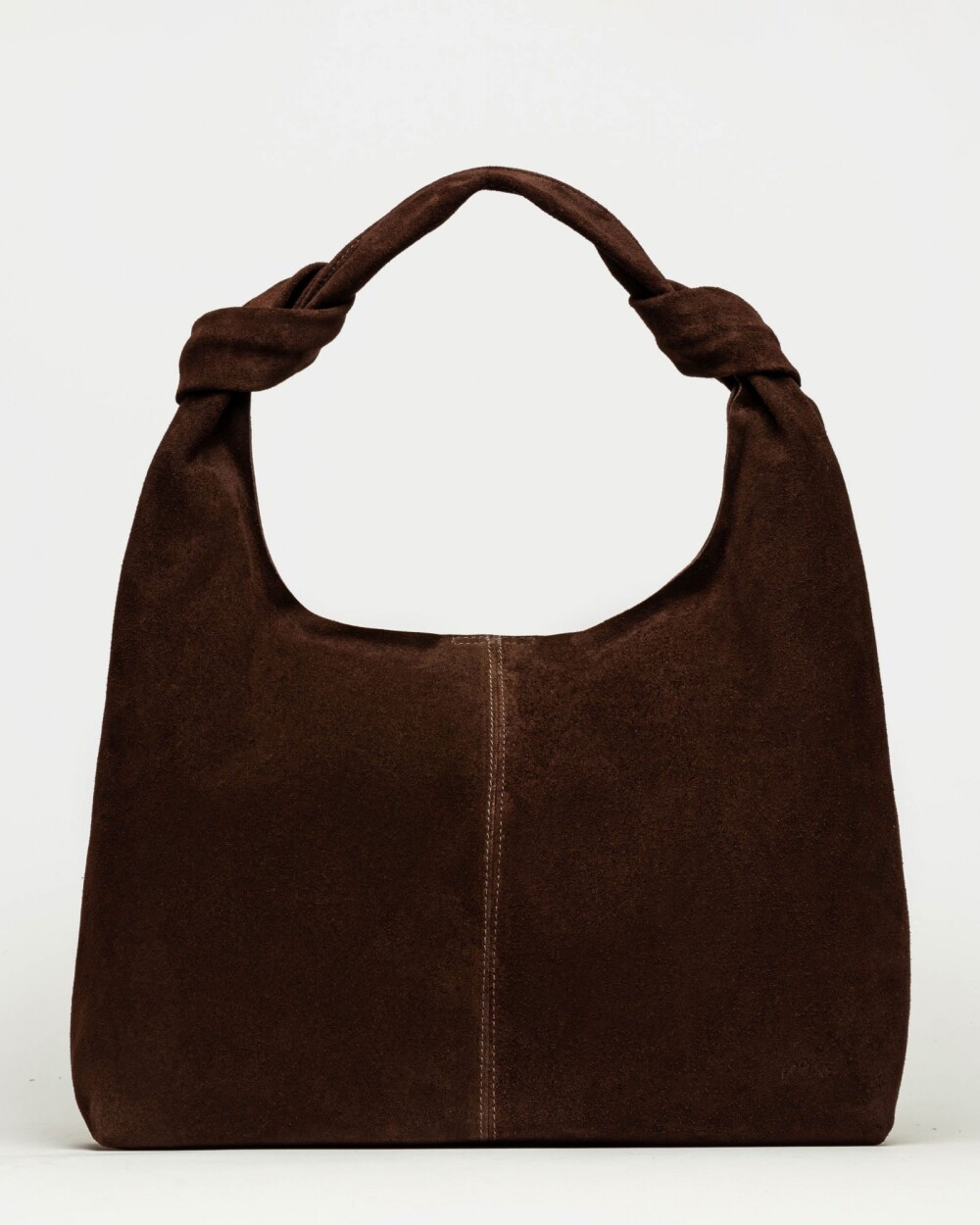 Cartera al hombro Juana en Cuero Gamuza Chocolate