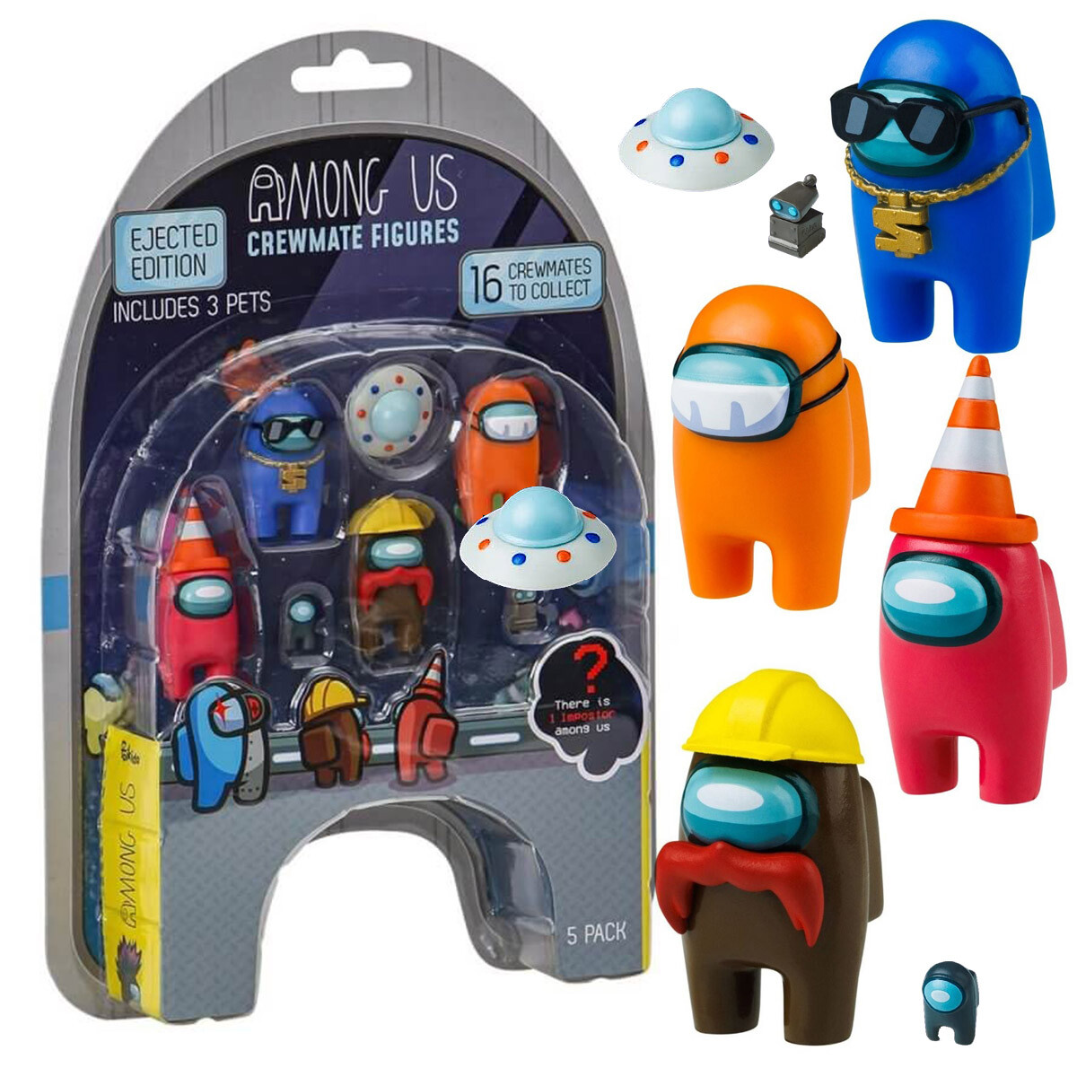 Figuras Muñecos Among Us + Accesorios x5 Original - 4 
