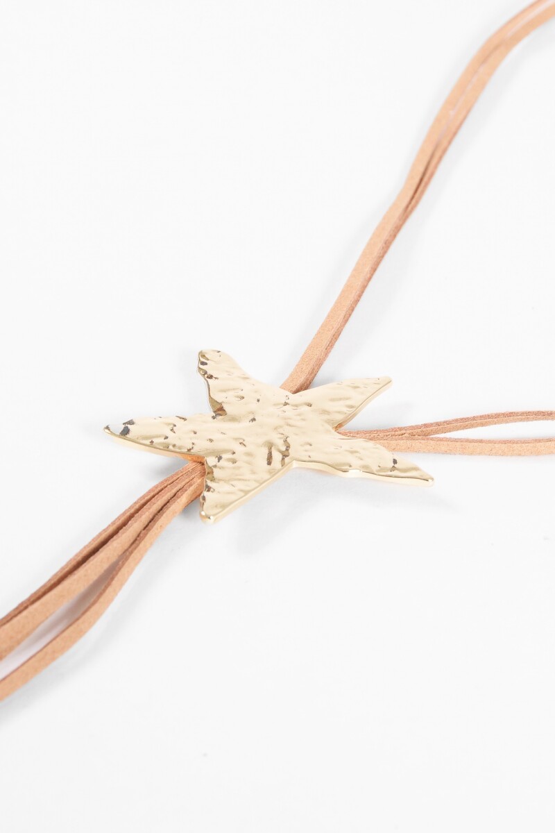 Collar cordón suede estrella dorado