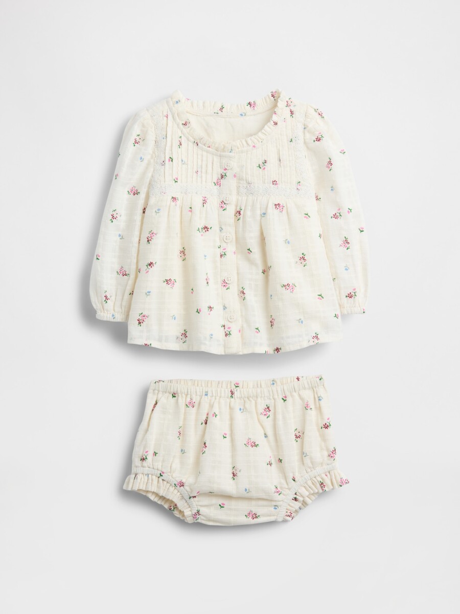 G LS LACE BBL SET - IVORY FROST FLORAL 