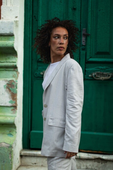 Blazer Sastre Lurex Gris