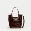 Mini Bag The Icon en cuero grabado big croco Marron