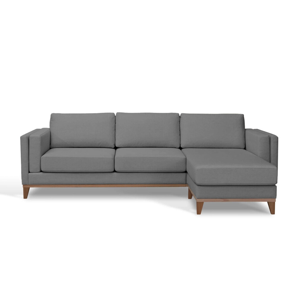 SILLÓN CON CHAISE MÁS DE 4 CUERPOS TELA-PREMIUM GRIS EASY CLEAN LUXOR GRIS OSC
