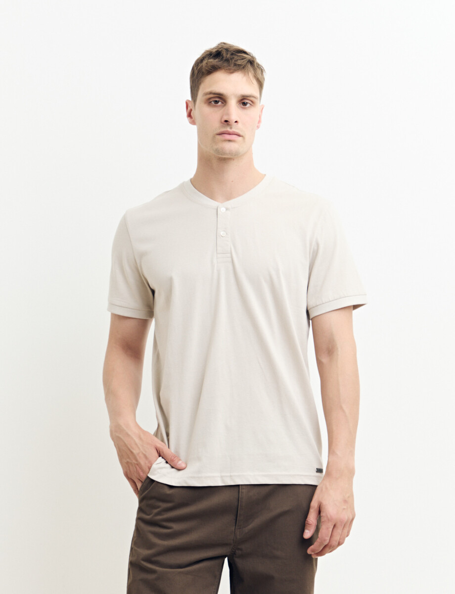T-SHIRT HARRINGTON LABEL - Natural 
