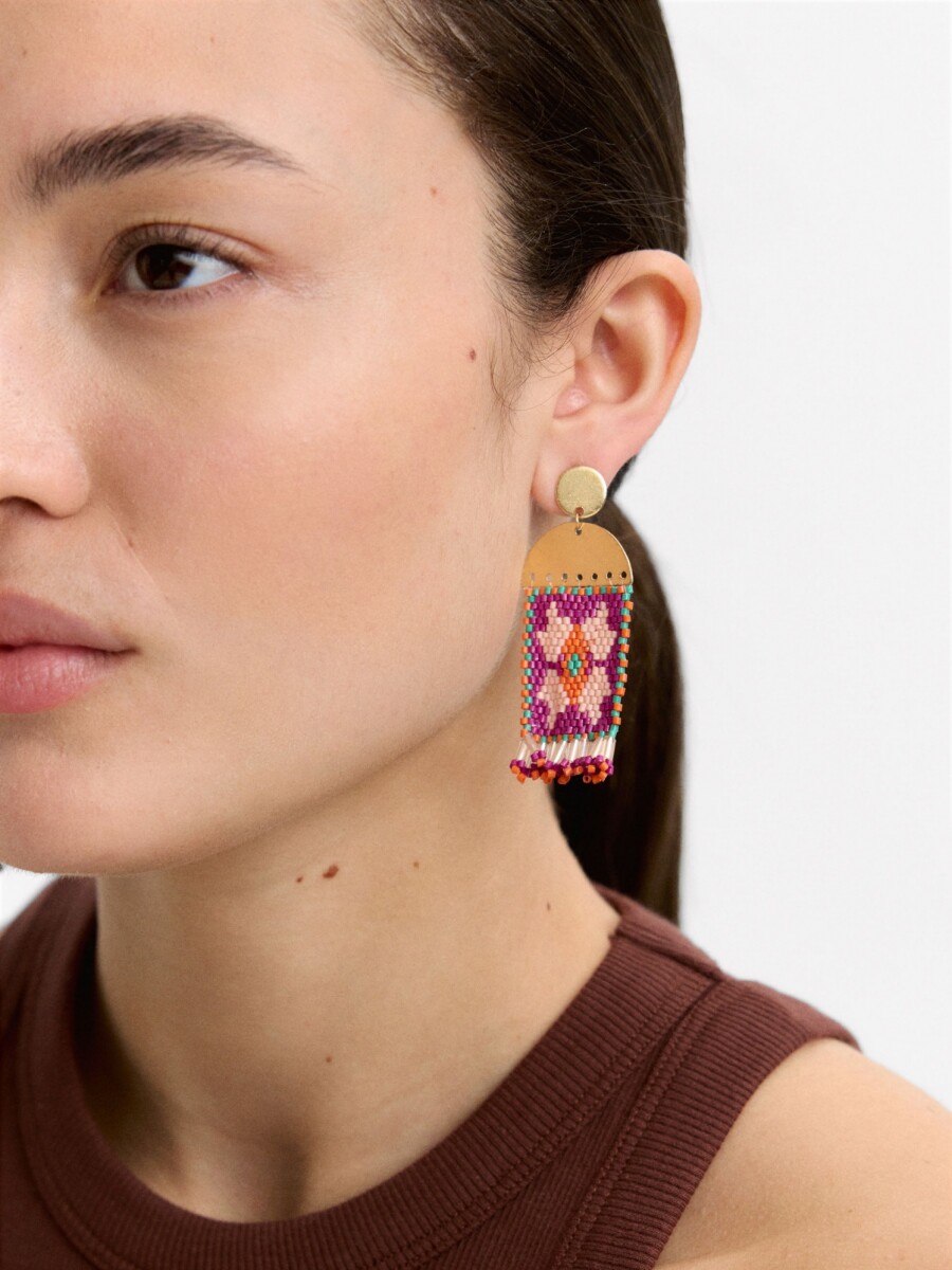 Pendientes Largos Étnicos multicolor