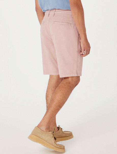 BERMUDA RECTA ESTILO CHINO EN LINHO ROSA
