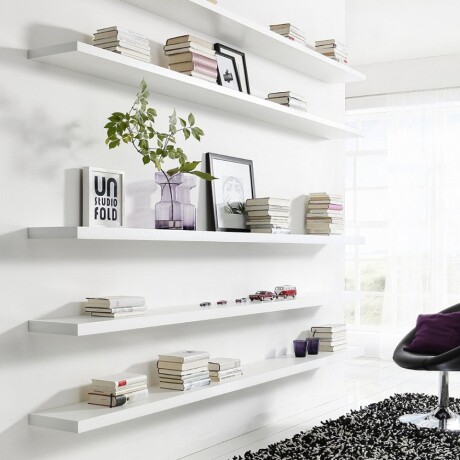 Estante En Mdf Tendenza 4X25X100Cm Con Accesorios BLANCO