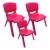 Pack Silla Infantil X3 Niños Plástico Reforzada Apilable Color Variante Fucsia