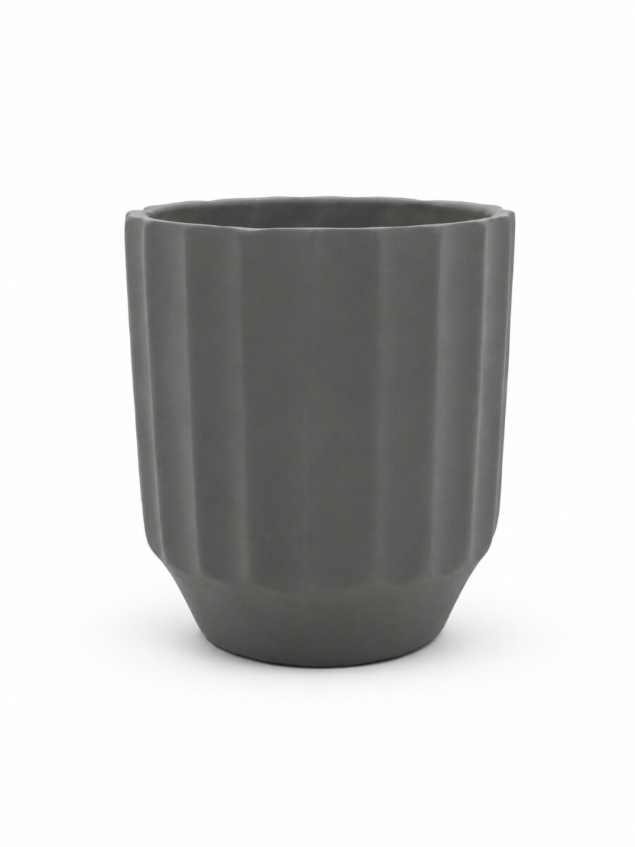 MACETA CERAMICA DECORATIVA - GRIS 