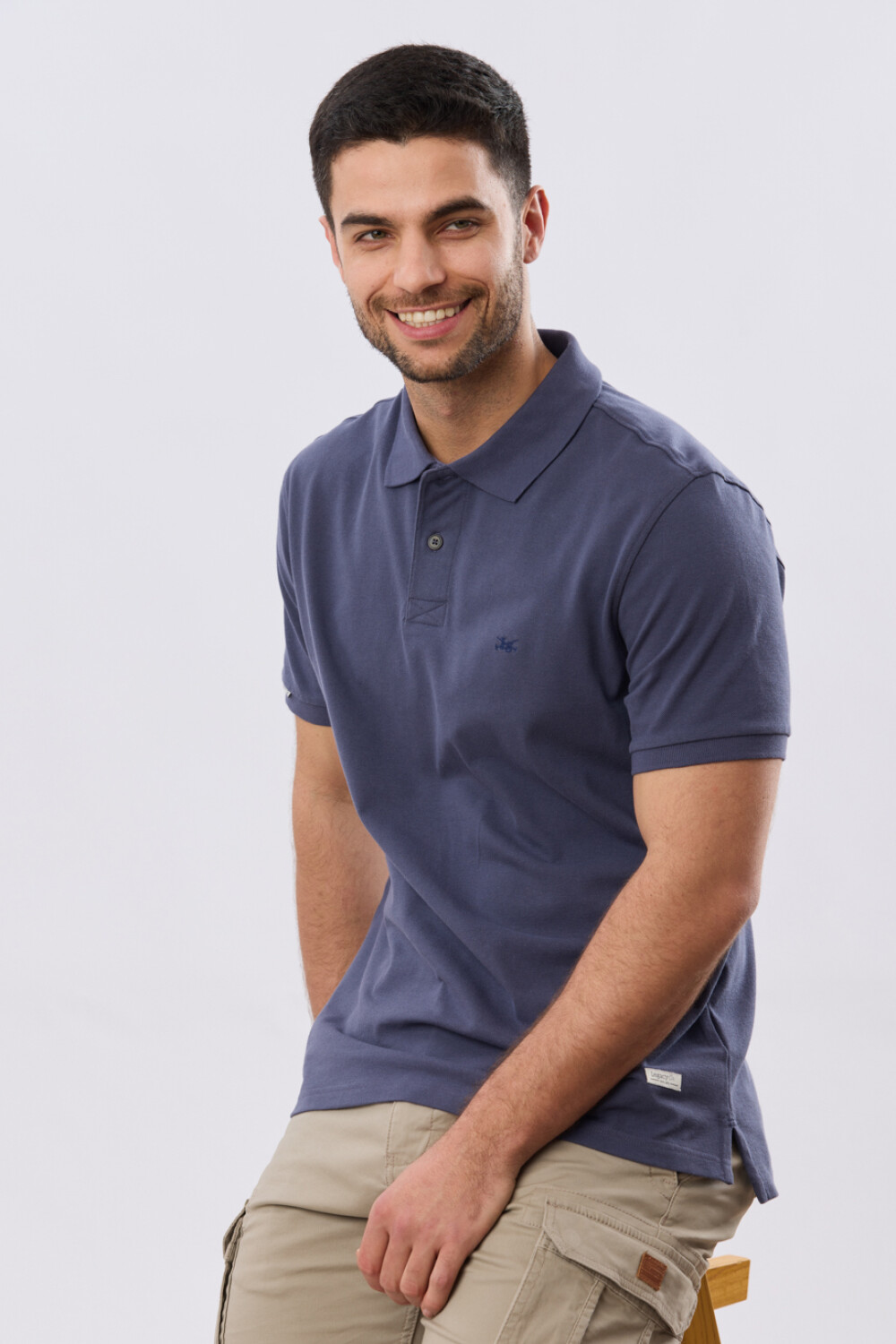 REMERA POLO LISA PIQUÉ Azul