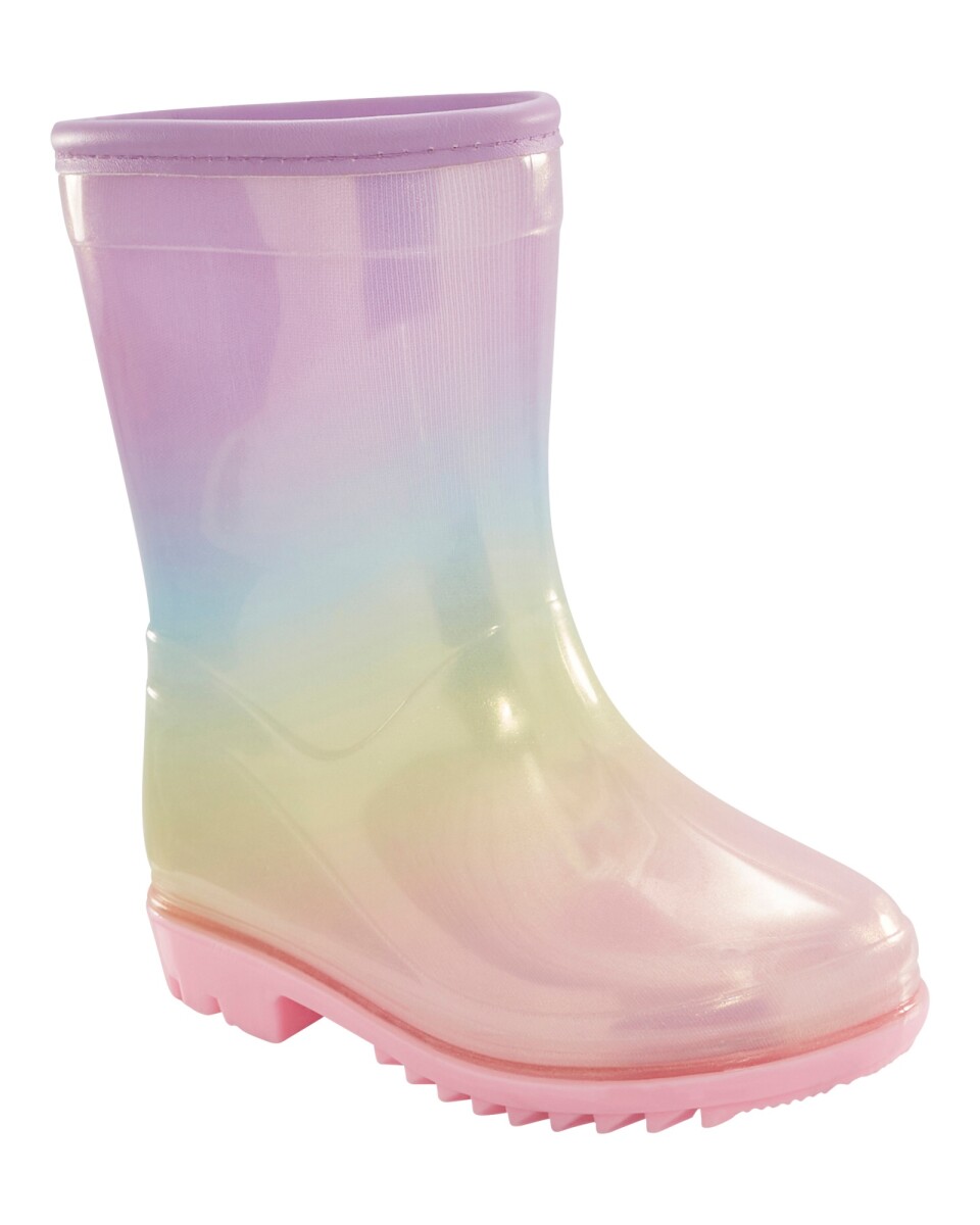 Botas de lluvia, diseño arcoíris 