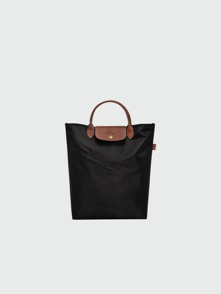 Longchamp - Cartera Tote plegable, de nylon y asa corta, Le pliage M Negro