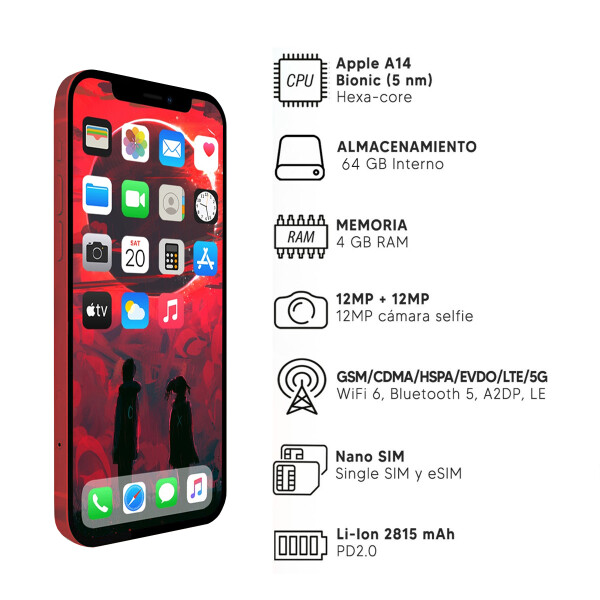 Iphone 12 64 Gb 5g ROJO