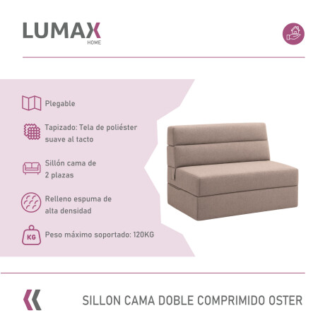 Sillón cama doble Lumax Oster en caja compactado Beige