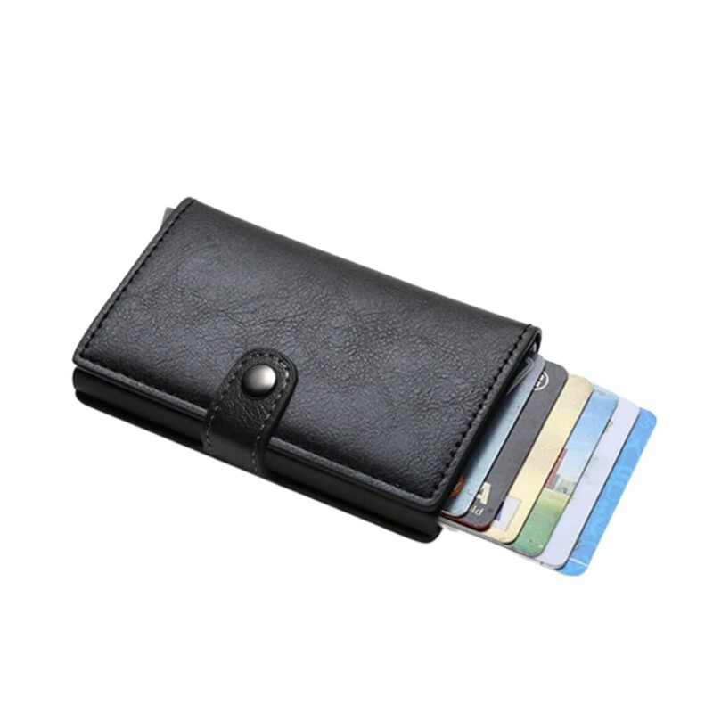 Tarjetero Billetera Bloqueo Rfid Anti Clonacion Color negro