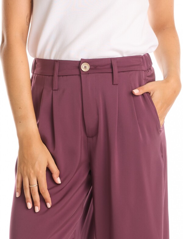 Pantalon Saten Wide BORDEAUX
