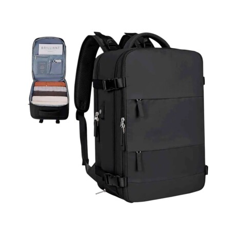MOCHILA DE VIAJE COLOR NEGRO 43*30*20CM NEGRO