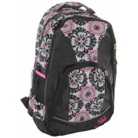 MOCHILA NEGRA C/FLORES COLORES PVC 14422 MOCHILA NEGRA C/FLORES COLORES PVC 14422