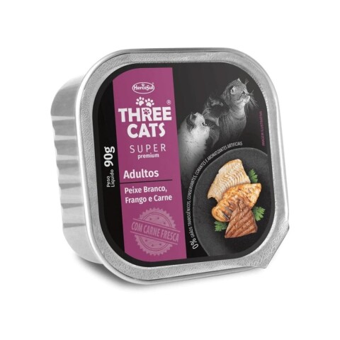 THREE CATS PATE ADULTOS PESCADO POLLO CARNE 90 GRS THREE CATS PATE ADULTOS PESCADO POLLO CARNE 90 GRS