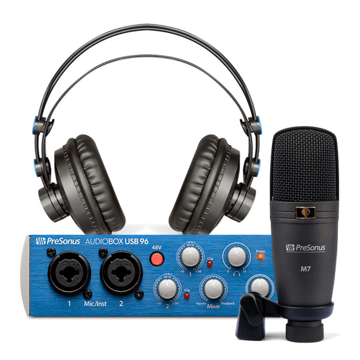 Pack Interfaz De Audio Presonus Abox 96 Studio Con Mic Y Aur 