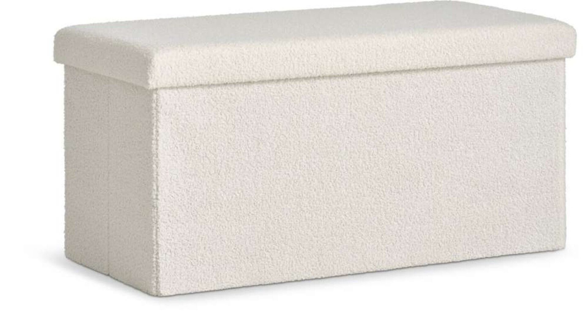 Puf Nysted 76X38 Con Almacenaje Felpa - Blanco 