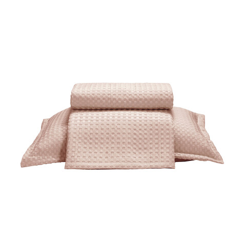 Juego Colcha y Funda Dohler Provenza 1 Plaza 100% Microfibra SALMON