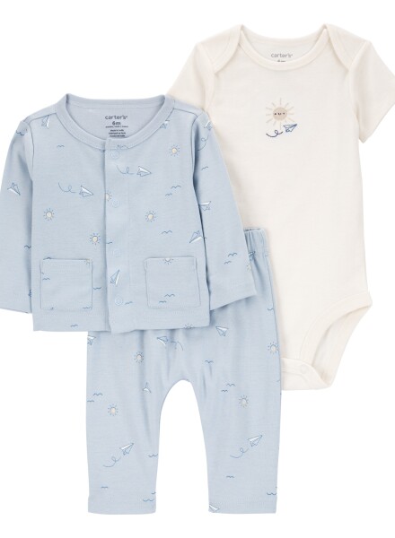 SET 3PC PANT SACO Y BODY ALGODÓN NIÑO-BB CARTERS COMBINACION 1