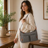 Bandolera Morral de Dama en Tela Impermeable Musgo c/Suela