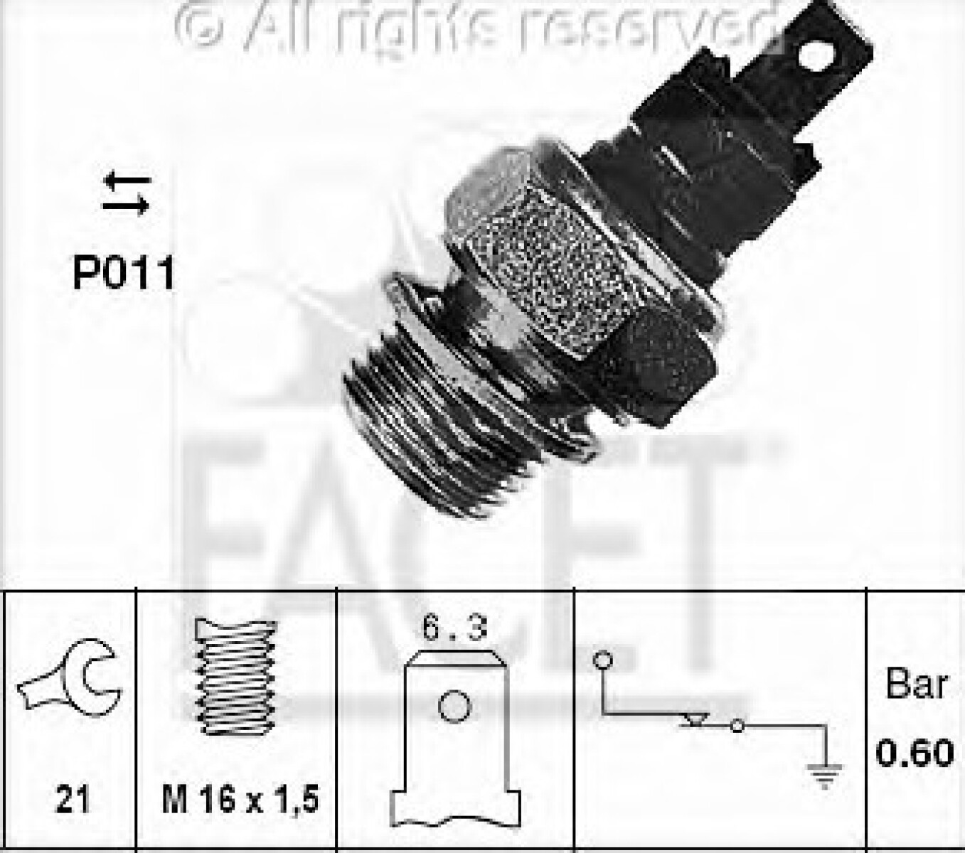 BULBO INTERRUPTOR CITROEN - PEUGEOT ACEITE AX/ZX/C15/106/205 16X1.5 NC - 