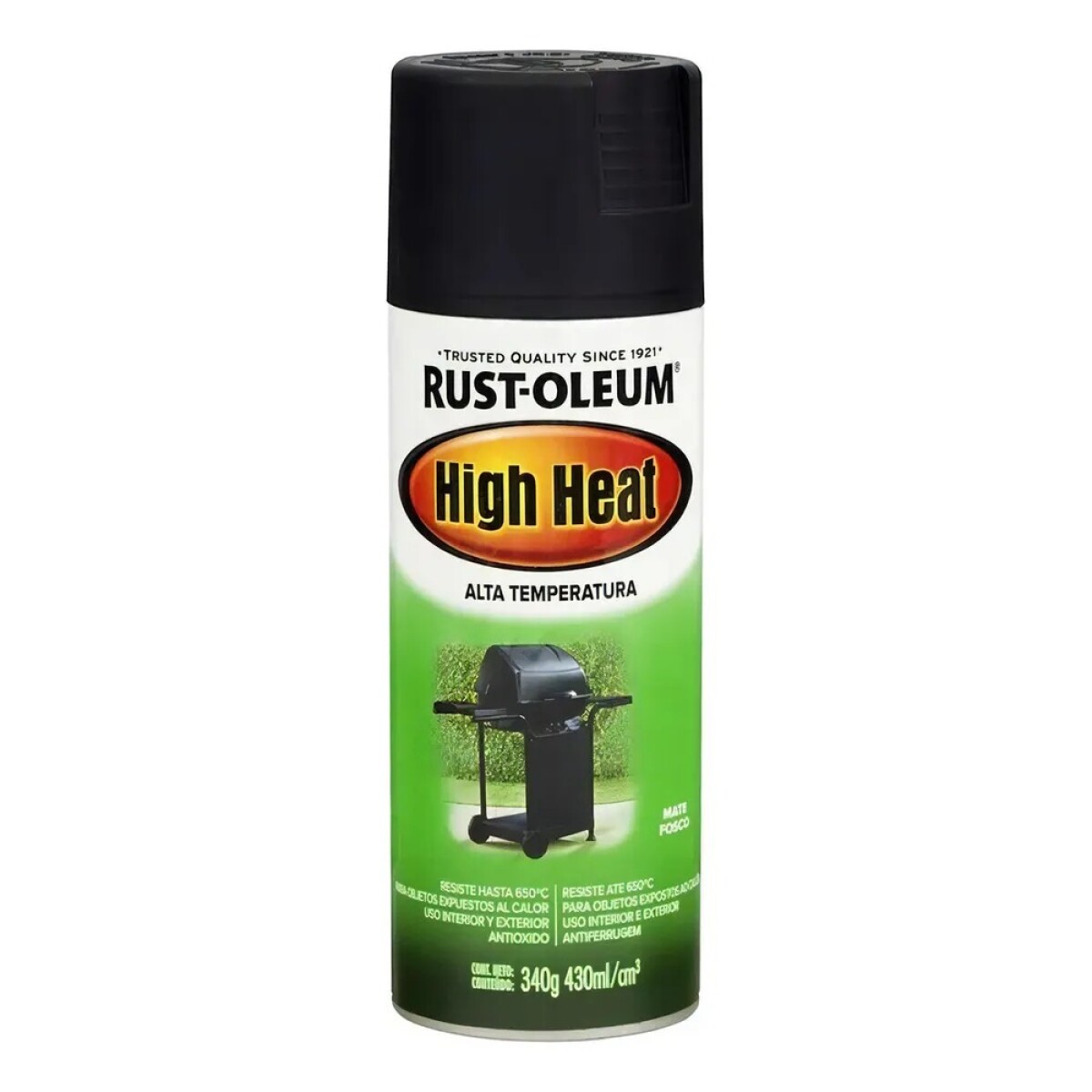 Aerosol Alta Temperatura 650°C para Escapes y Parrilleros Negro Mate Rust-Oleum 
