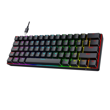 TECLADO MECÁNICO H61K 60% NEGRO CON CABLE TECLADO MECÁNICO H61K 60% NEGRO CON CABLE