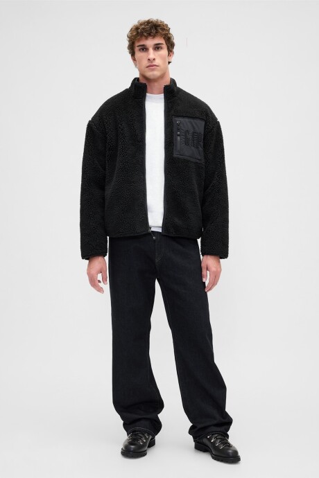 Canguro Con Cierre Polar Logo Gap Hombre True Black