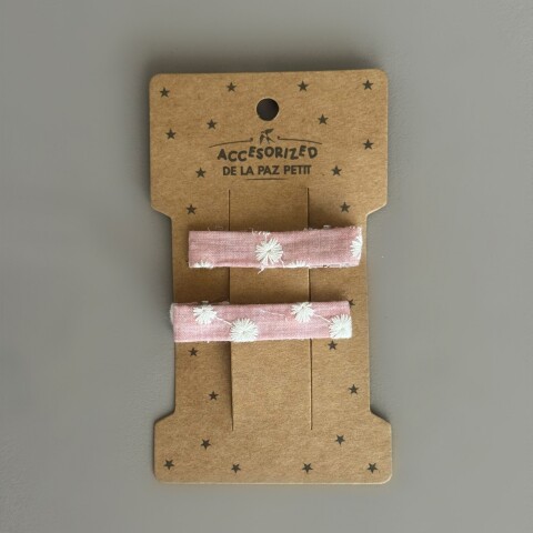 Pinza Básica Forrada Rosa X 2