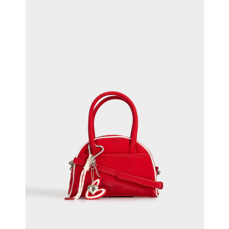 Cartera Bowling Con Charm Rojo Burdeaux